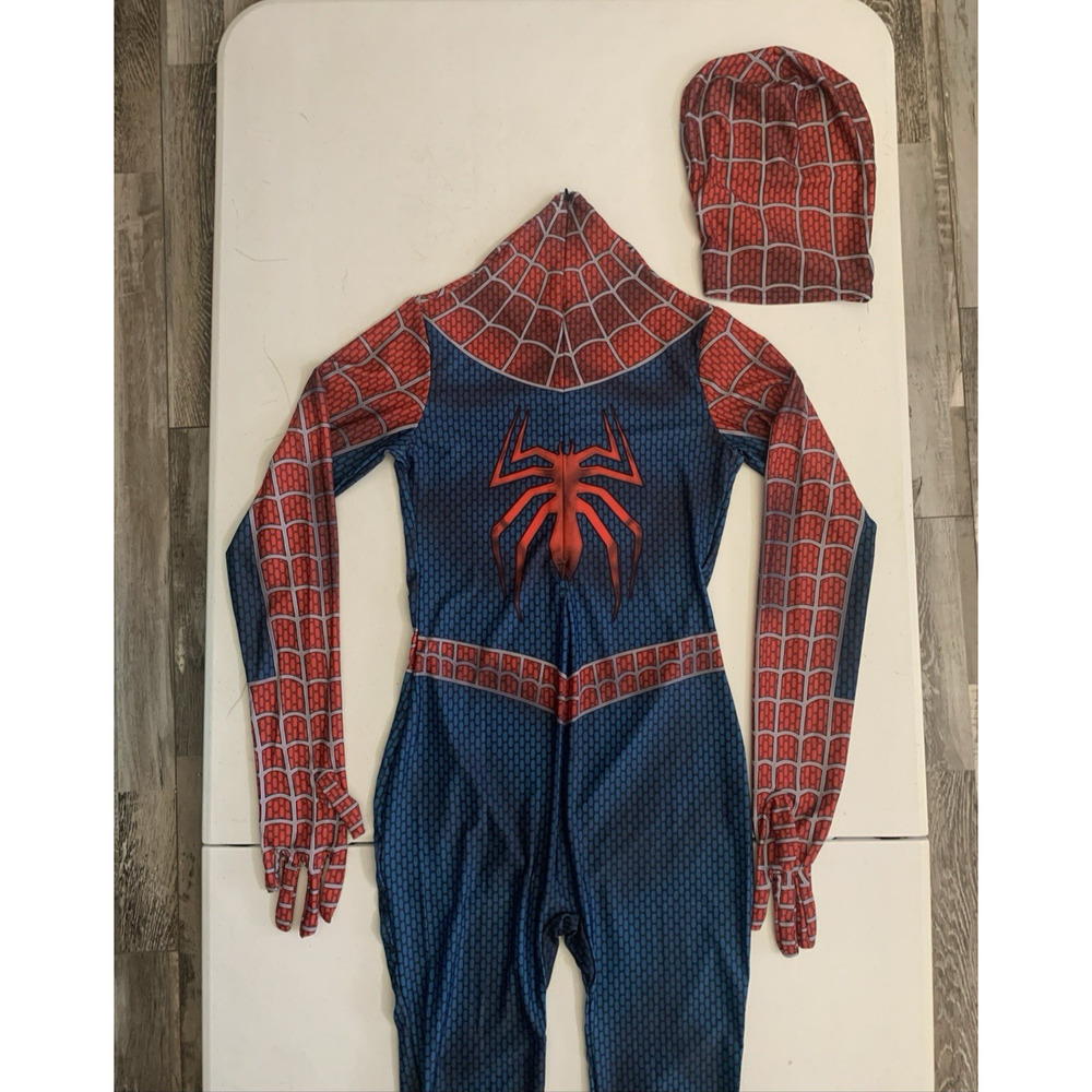 Spider-Man Size M Stretch Spandex Full Jumpsuit Adult/Kids Halloween Costume New - Picture 11 of 16